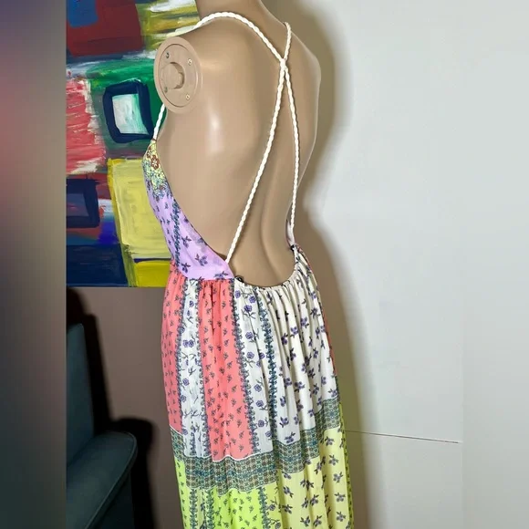 Forever 21 Boho Floral Patchwork Tiered Maxi Dress - Small - Picture 7 of 16